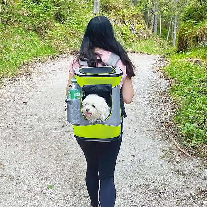 Kritter Planet Pet Carrier Backpack for Cats Dogs, Breathable Pet Backpack with 4 Mesh Window, Portable Pet Carrier for Camping