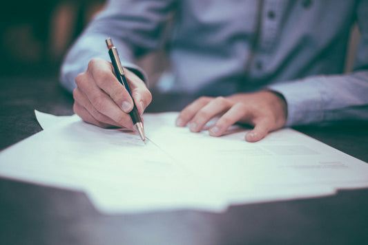 Pet insurance policy documents being reviewed