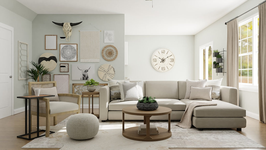 Elegantly mixed metal accents including brass, chrome, and matte black in a modern home interior