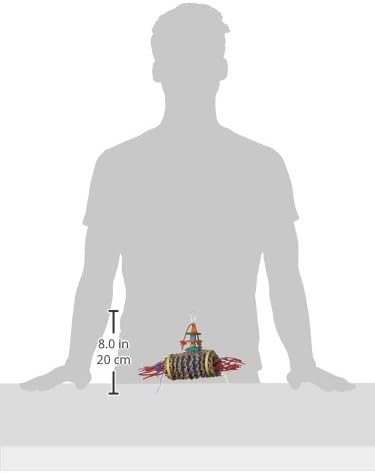 Super Bird Creations SB687 Firecracker Jr. Bird Toy - Foraging Chewing Swinging Toy for Parrots, Conures, Quakers, Pionus, Senegals - Natural Paper Shred Palm Leaves - Medium Birds, Size: 18" x 8"