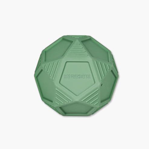 Dog Friendly Co. Penta Ball | Dog Treat Ball | Durable Treat Dispensing Toy | Heavy-Duty Silicone | Mentally & Physically Stimulating Play for All Breeds | Dark Green | Medium