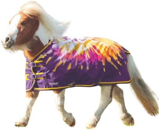 Tack Shack of Ocala- Shires Mini/Foal Highlander Turnout Blanket, Waterproof Turnout Blanket, 600 Denier, 200g Polly Fill Turnout Blanket, Mini Waterproof Blanket (Gold Tie Dye, 33)