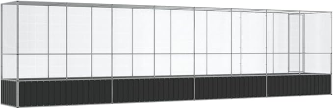Steel Aviary with Extension, Large Bird Cage with Lockable Door, Aviary Spacious and Versatile Cage Ideal for Parakeets, Parrots, Lovebirds, Cockatiels, Pigeons, 328.5"x42.1"x83.5",-278