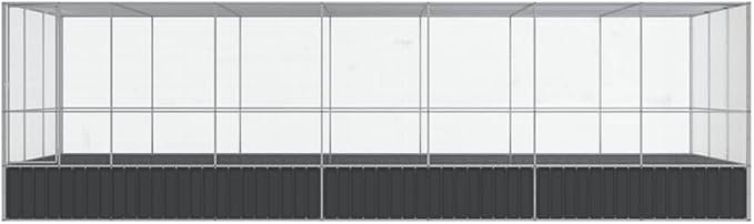 Large Bird Aviary with Extension, Outdoor Galvanized Steel Bird Cage, Galvanized Steel Outdoor Bird Aviary, Mesh Fence Bird House for Small Animals, 285.4"x120.9"x83.5"