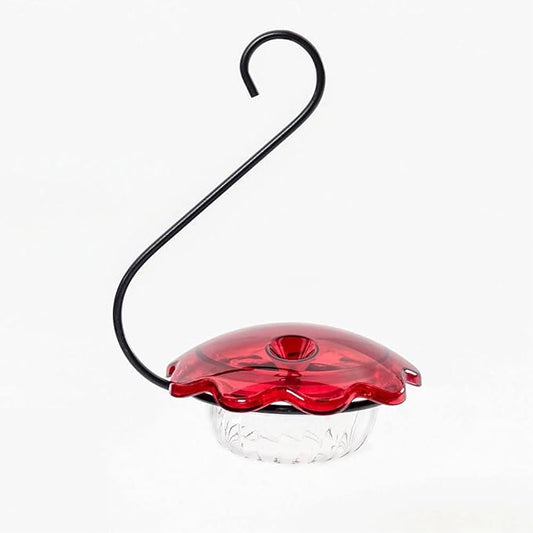 Birds Choice HSC Hummingbird Feeder, Single Cup Bird Feeder, 3 Ounces, Red/Clear