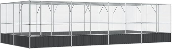 Outdoor Aviary Bird Cage, Galvanized Steel Outside Ample Activity Space Birdcage, 327.6"x163"x83.5", -277