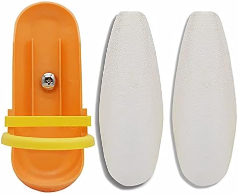 5.9"-6.53" Large Bird Cuttlebone for Parakeets, Cuddle Bone with Plastic Holder, Cuttlefish Bone for Sharp Beaks, Natural Birds Calcium Suitable for Parrots Cockatiels Budgie, 2pcs