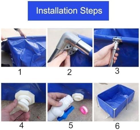 Flexible PVC Canvas Fish Breeding Tank with Steel Frame, 50x40x30cm, Clear Viewing Window, Easy Assembly, Ideal for Aquatic Pets & Backyard Pool Pond