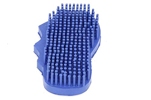 Grewal Equestrian Snuggy Groomer Soft Teeth Rubber Groomer Curry (Royal Blue)