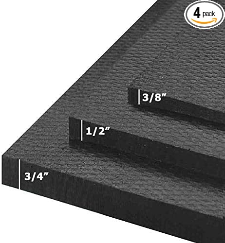 American Heavy Duty Rubber Stall Mats - Stable/Horse Thick, Durable Black 4 Center Tiles 3/8" Thick Expansion Set