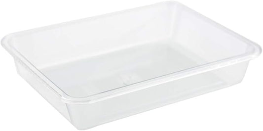 OMEM Reptile Drinking Tray - Large Water Dish Plastics Plate for Turtles, Small Reptiles, Ball Pythons, Lizards, and Snake Cages Bowl (M=30.5x24x5cm, White)