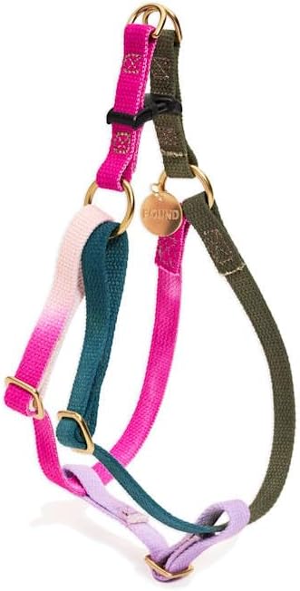 FOUND MY ANIMAL - The Original Jolie Webbing Cotton Cat & Dog Harness (Large) - Hand Dyed & Crafted Dog Harness - Adjustable, Pet Harness with Solid Brass Rings & Buckle Dog Training Harness