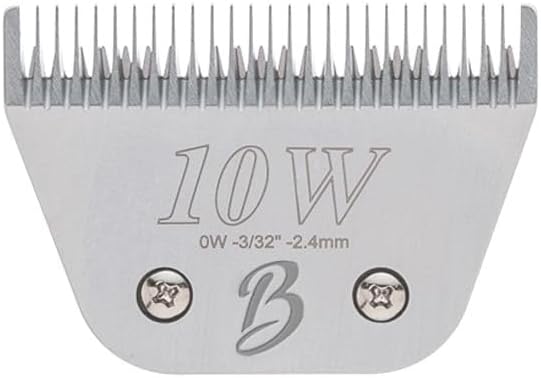 Detachable A Series Wide 10 Blade Dog Grooming Cut Length 3/32" - 2.4mm Japanese Carbonized Steel Wide Grooming Blades Compatible A5 Series Clippers for Dogs(10W)