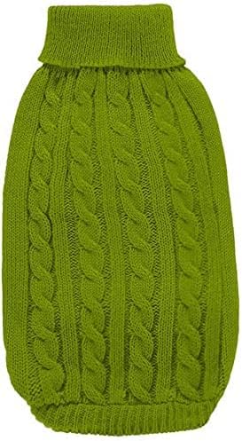 CHBORCHICEN Small Dog Sweaters Knitted Pet Cat Warm Dog Sweatshirt Winter Clothes Kitten Puppy Sweater (XX-Small, Light Green)