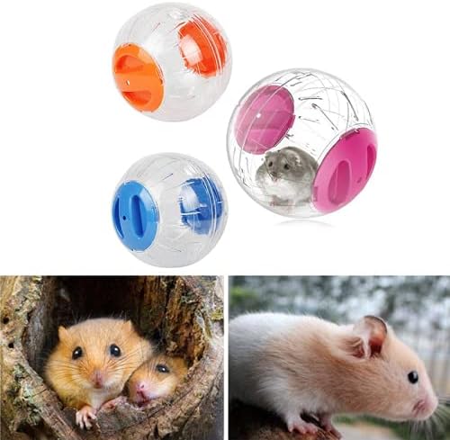 Hamster Exercise Ball Silent Hamster Wheel Small Animals Transparent Ball for Dwar Rat Relieves Boredom and Increases Activity (4.8 inch, Clear)