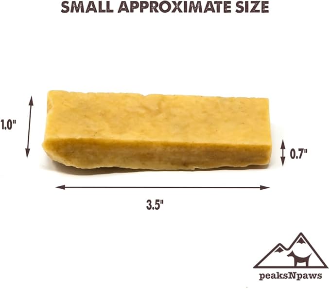 peaksNpaws Himalayan Yak Chews, High Protein Cheese Sticks, Lactose Free, Natural, Long Lasting Dog Treat for Aggressive Chewers Under 15 lbs, 10 Small Treat Sticks, 100% Eco-Friendly Packaging