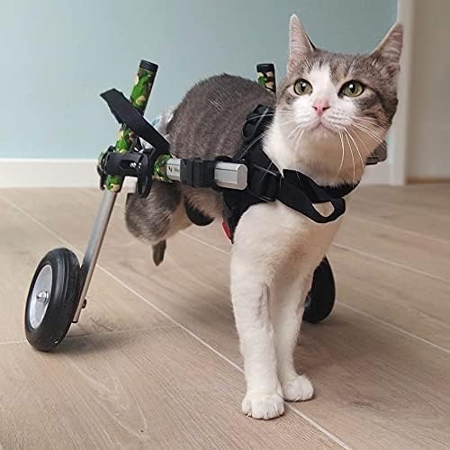 Walkin' Wheels Lightweight – for Small Cats 2 to 20 Pounds – Veterinarian Approved – Cat Wheelchair for Back Legs, for Cats 11-20 lbs, 3-6 inches Leg Height – Blue