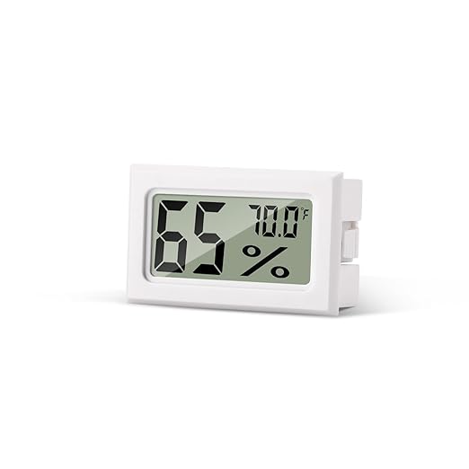 Mini Hygrometer Indoor Humidity Meter, Digital Humidity Gauge Indoor Thermometer (℉) for Home, Office, Reptile, Car, Greenhouse, Lab, Terrarium, Cellar, Humidors A02 White