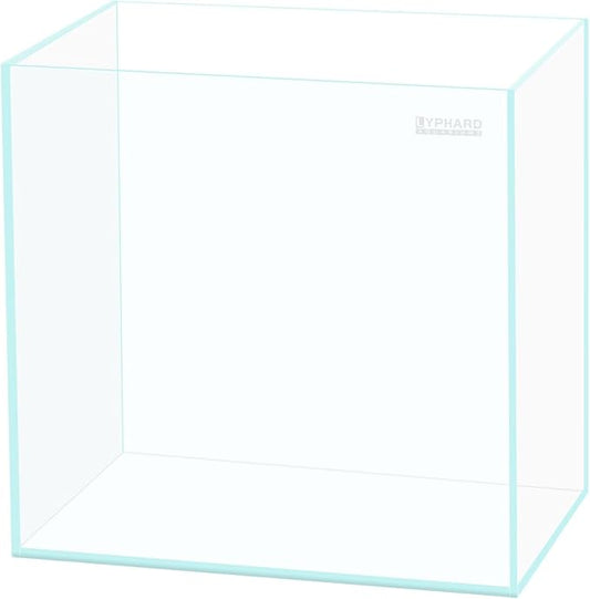 LYPHARD AQUARIUMS Tall Rimless Aquarium 9.5 Gallon, Ultra Clear Low Iron Small Fish Tank for Betta, L11.8×W11.8×H15.8 Glass Thickness 5mm with EVA Foam Leveling Mat