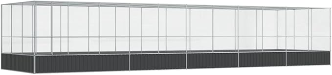 Steel Aviary with Extension, Large Flight King Bird Cage for Cockatiels African Grey Quaker Amazon Sun Parakeets Green Cheek Conures Pigeons Parrot Bird Cage, 448.4"x120.9"x83.5",-88
