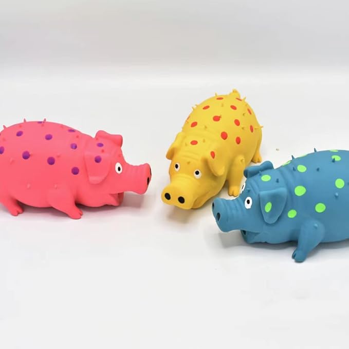 Squeaky Pig Dog Toys, 2 Pack Grunting Pig Dog Toy That Oinks Grunts for Small Medium Large Dogs, Grunting Pig Sound Play Dog Toy