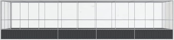 Large Bird Aviary with Extension, Outdoor Galvanized Steel Bird Cage, Galvanized Steel Outdoor Bird Aviary, Mesh Fence Bird House for Small Animals, 366.9"x120.9"x83.5"