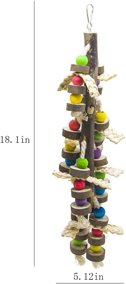EBaokuup Wood Bird Chewing Toys-Blocks Parrot Tearing Toys Best for Finch,Budgie,Parakeets,Cockatiels, Conures,Love Birds and Amazon Parrots