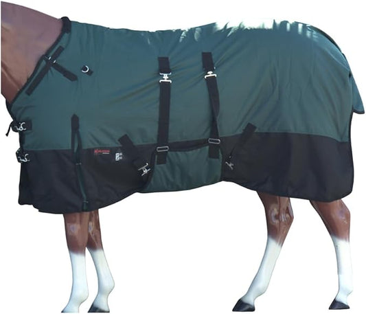 HILASON 1200D Winter Waterproof Poly Horse Turnout Blanket Belly Wrap Green | 78 in
