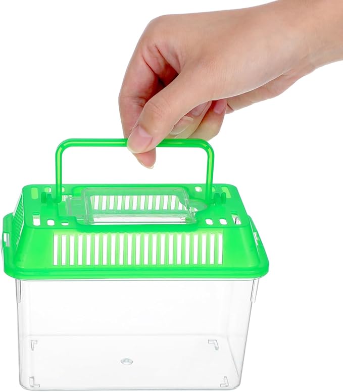 Mini Plastic Fish Tank, Small Portable Aquarium with Lid for Small Critters and Creatures Pet Fish Easy to Clean and Transparent Tank Design