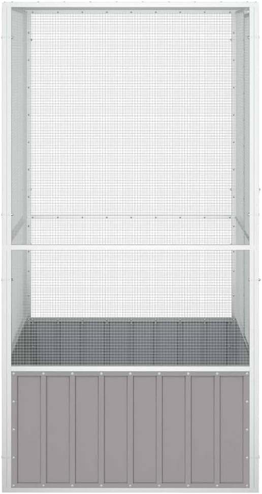 Metal Steel Large Bird Cage for Budgies, Pigeons, Galvanized Steel Birdcage Aviary House, 43.7"x42.1"x83.3", Gray,-672