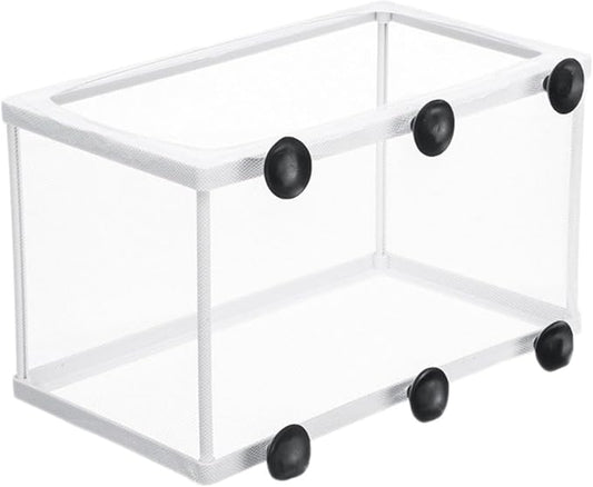 SagaSave Fish Breeder Box, Plastic Frame Hatching Box Separation Net Breeding Box with Suction Cup for Aquarium (Large Size)