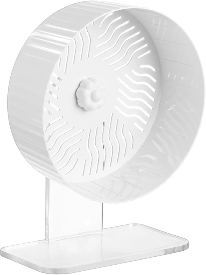 Silent Hamster Wheel, Hamster Exercise Wheel with Adjustable Acrylic Stand, Hamster Exercise Wheel for Gerbil, Syrian & Dwarf, Chinchilla and More Small Animal Hamster Running Wheels (8.2 in)