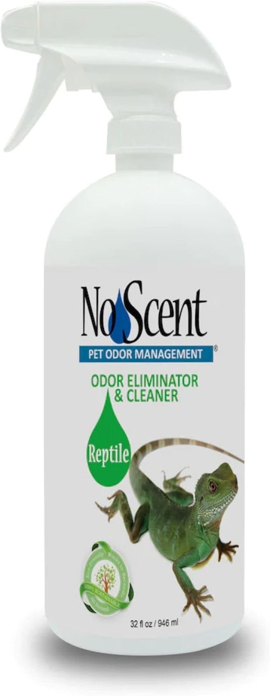 No Scent Reptile Tank Cleaner Spray & Pet Odor Management for Bearded Dragon, Turtle, Lizard Terrarium Freshener (32 Fl Oz / 946 mL)