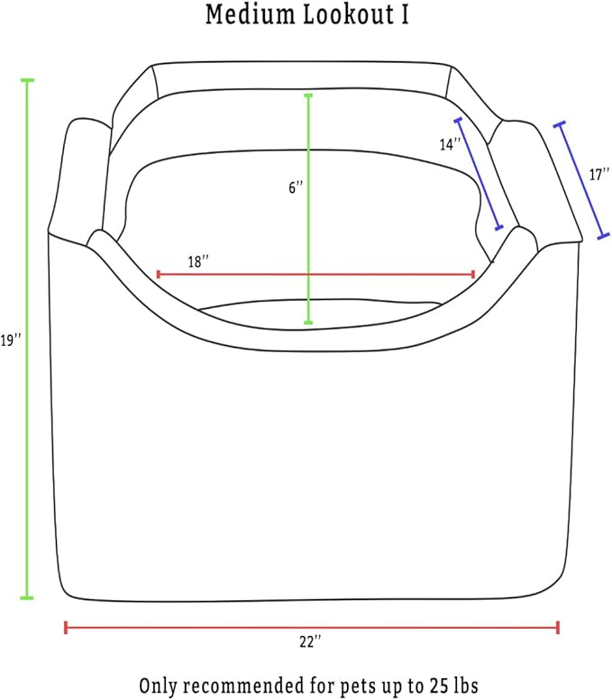 Snoozer Luxury Lookout Pet Car Seat, Medium Luxury I, Navy Mutt