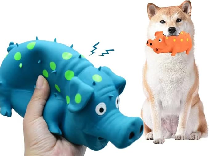 Squeaky Pig Dog Toys, 2 Pack Grunting Pig Dog Toy That Oinks Grunts for Small Medium Large Dogs, Grunting Pig Sound Play Dog Toy
