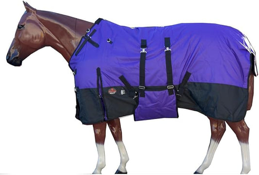 HILASON 1200D Winter Waterproof Poly Horse Turnout Blanket Belly Wrap Purple | 76 in