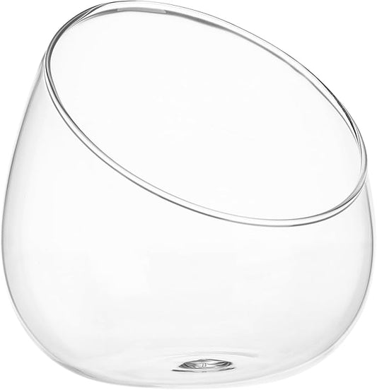 Yardwe 1PC Glass Terrarium Bowl Vase Slant Cut Bubble Bowl Glass Plant Terrarium Container Micro Landscape Planter for Succulent Plant