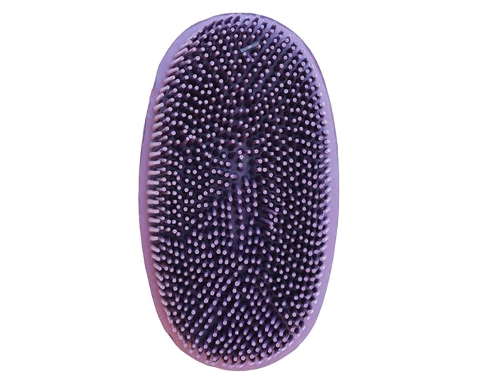Grewal® Equestrian Grooming Bundle Kit - Comfy Pet Grooming & Bathing Glove - Oval Face Soft Bristles - Great for Thin & Sensitive Skin (Purple)