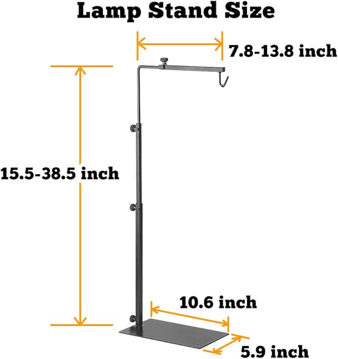 Reptile Lamp Stand Adjustable Lamp Fixture Hanger Metal lamp Holder for Reptile Terrarium Tank Amphibians Cage(Large)