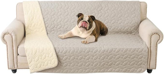 Ameritex Waterproof Pet Bed Cover Anti-Slip Dog Bed Blanket for Sofa and Furniture Waterproof New Pattern Design (Khaki, 52x82 Inch (Pack of 1))
