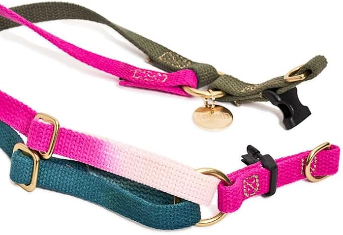 FOUND MY ANIMAL - The Original Jolie Webbing Cotton Cat & Dog Harness (Large) - Hand Dyed & Crafted Dog Harness - Adjustable, Pet Harness with Solid Brass Rings & Buckle Dog Training Harness