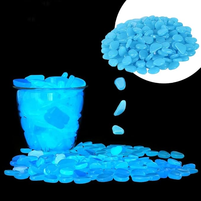 Glow in The Dark Pebbles/Glow Stones/Aquarium Rocks for Fish Tank/Aquarium/Walkway/Driveway/Plant Pots/Bonsai/Backyard