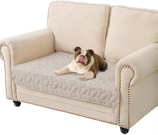 Ameritex Waterproof Pet Bed Cover Anti-Slip Dog Bed Blanket for Sofa and Furniture Waterproof New Pattern Design (Khaki, 30x53 Inch (Pack of 1))