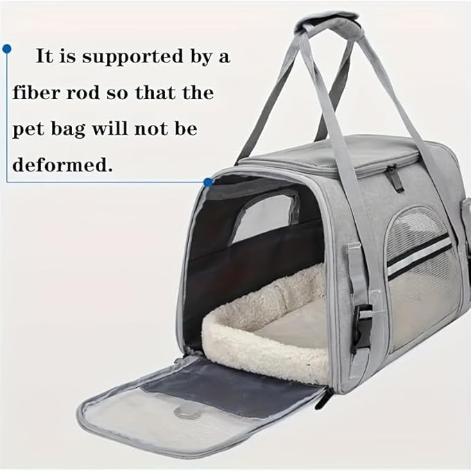 Cat Carriers, Dog Carriers, Pet Carriers – Airline-Approved Soft-Sided Bag for Cats & Small Dogs (Up to 15 lb), Foldable, Breathable Mesh, Privacy Cover, Washable & Lightweight