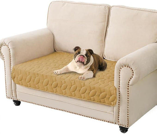 Ameritex Waterproof Pet Bed Cover Anti-Slip Dog Bed Blanket for Sofa and Furniture Waterproof New Pattern Design (Sand, 30x53 Inch (Pack of 1))