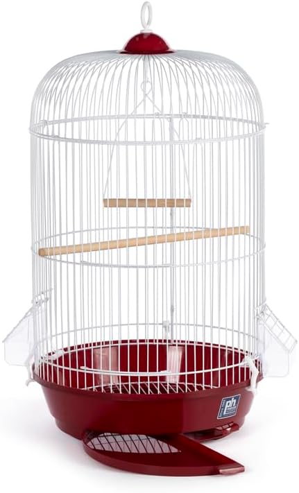 Maykoosh Art Nouveau Allure Small Round Bird Cage with Graceful Design, Durable Metal Construction, Compact Size, and Comfortable Space