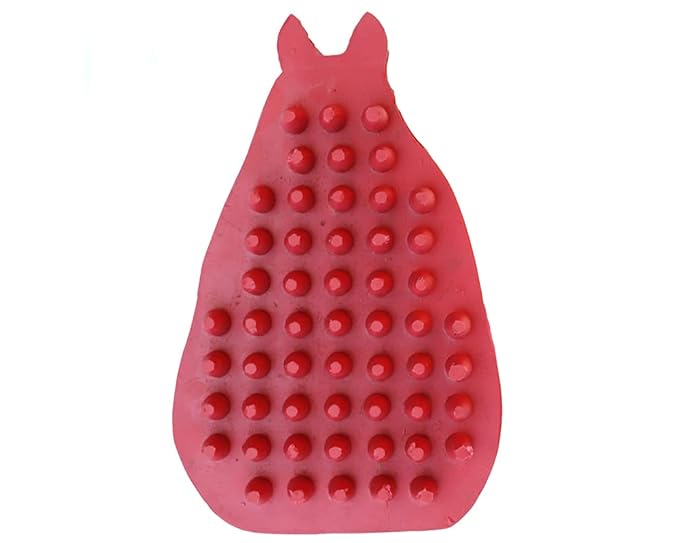 Grewal® Equestrian Grooming Bundle Kit - Comfy Pet Grooming & Bathing Glove - Oval Face Soft Bristles - Great for Thin & Sensitive Skin (Red)