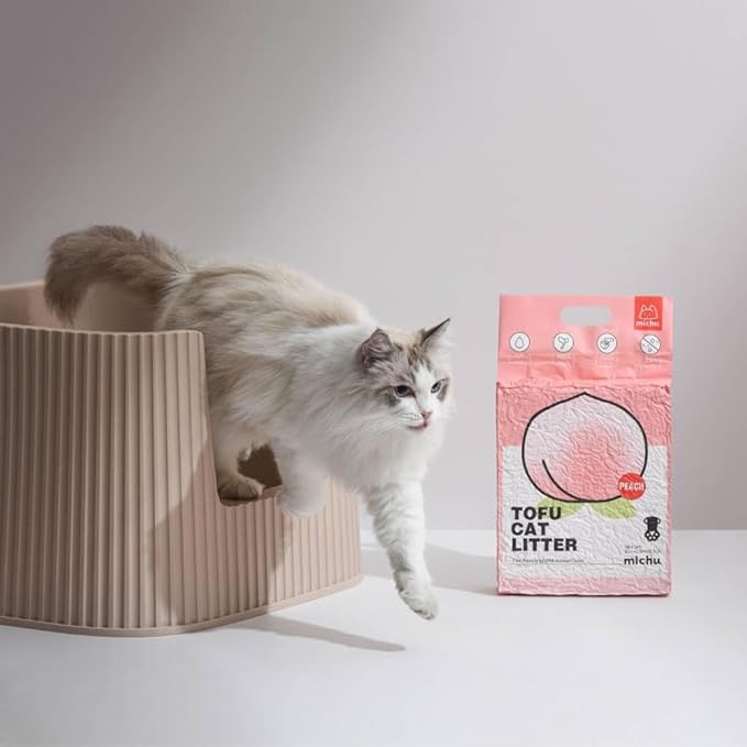 Michu Tofu Cat Litter Natural Clumping Tofu Cat Litter, Fast Clumping and Easily Scoop-able 5.5lb/88oz 5 Scents - Watermelon, 2 Pack