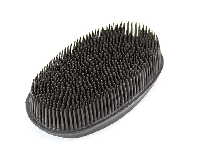 Grewal® Equestrian Grooming Bundle Kit - Comfy Pet Grooming & Bathing Glove - Oval Face Soft Bristles - Great for Thin & Sensitive Skin (Black)