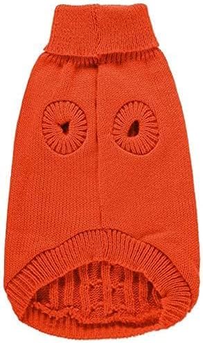 CHBORCHICEN Small Dog Sweaters Knitted Pet Cat Warm Dog Sweatshirt Winter Clothes Kitten Puppy Sweater (XX-Small, Orange)